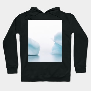 Moody Iceberg Duet in Iceland&#39;s Glacier Lagoon in Fog – Landscape Photography Hoodie